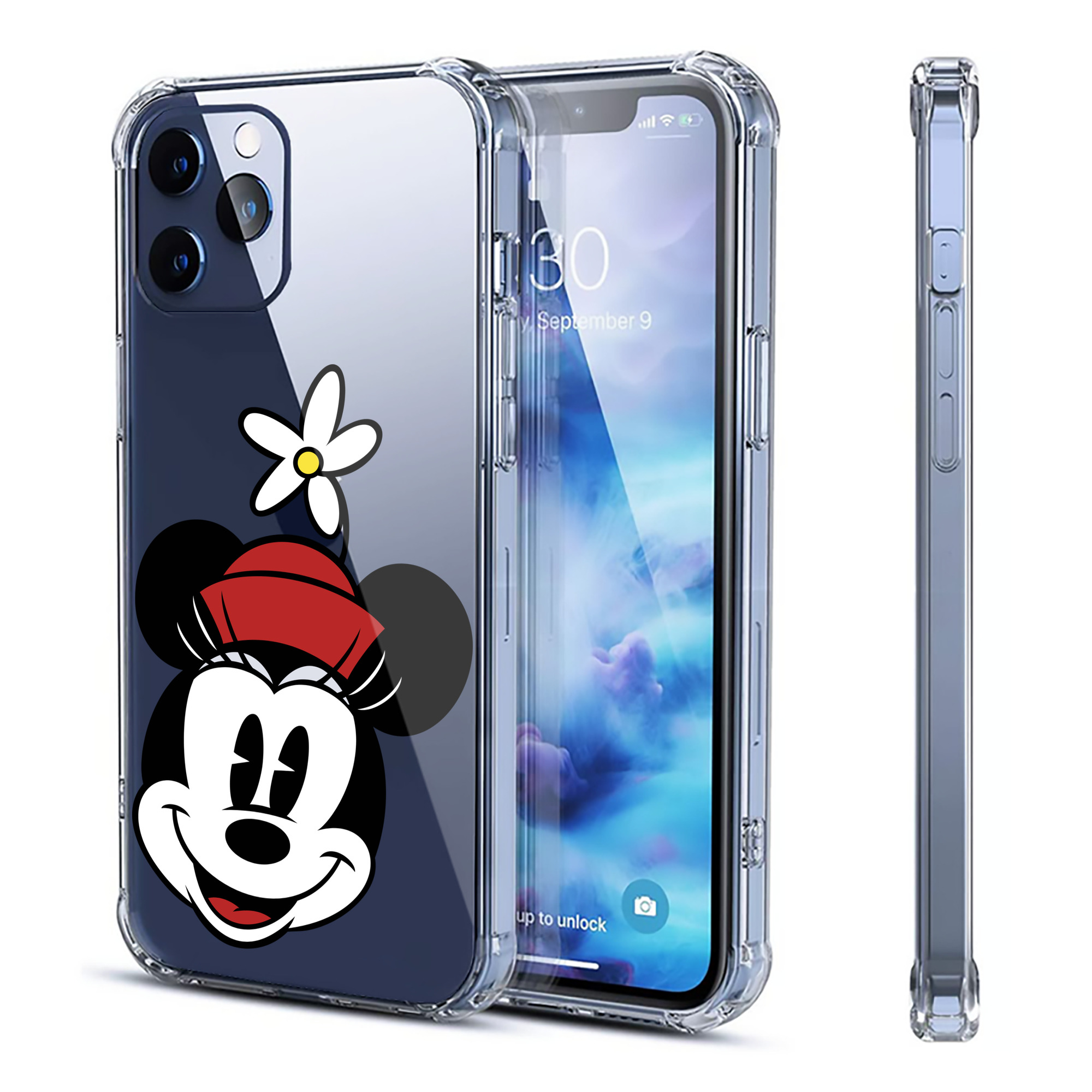 （画像用） ミッキーマウス Mickey Mouse 【iPhone 12シリーズ対応】透明スマホケース（クリアソフトケース）
